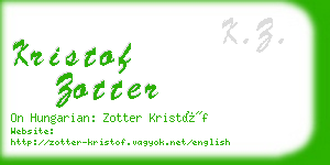 kristof zotter business card